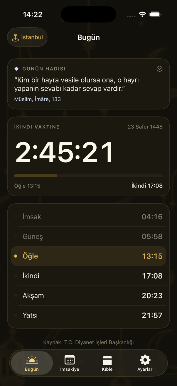 Tezhip teması, koyu görünüm